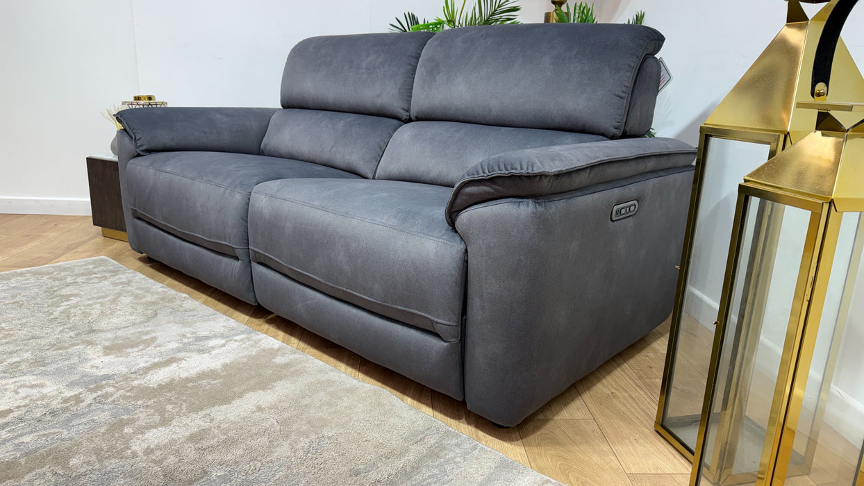Sofology Hugo Fabric 2.5 Seater Power Recliner/Headrest in Lifestyle Flecked Charcoal