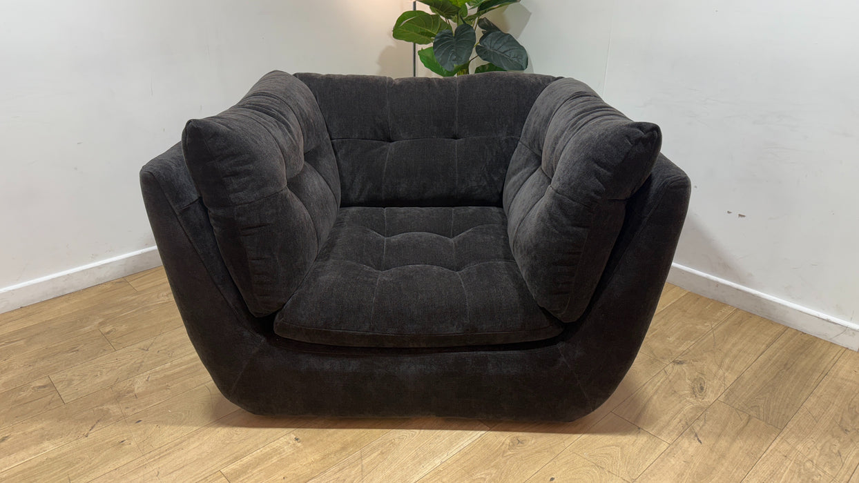 Sofology The Cocoon Fabric Loveseat in Relaxed Chenille Raisin