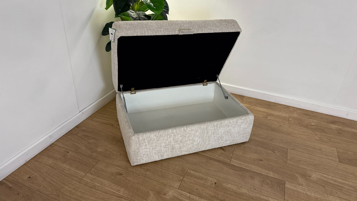 Sofology The Cove Footstool in Artisan Chenille Ecru All Over