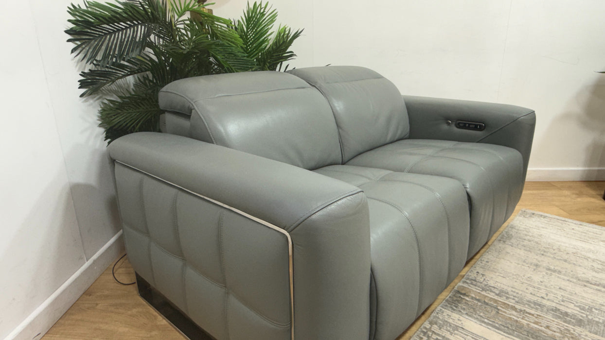 Sofology Marvella Leather 2 Seater in Trusty Sheen Granite Teal
