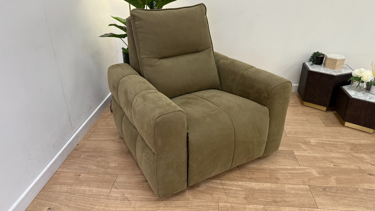 Sanctuary Fabric Chair Power Recliner in Lifestyle Nubuck Feel Fabric Moss