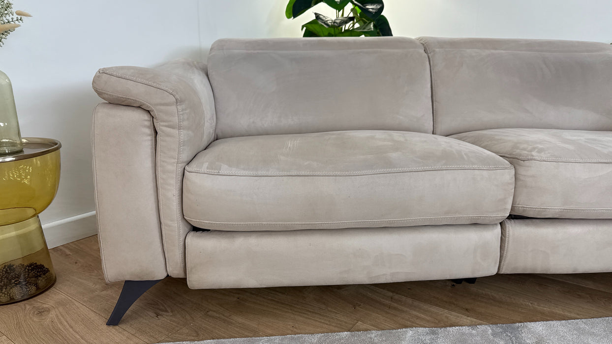 Sofology Ezra Fabric 3 Seater Power Recliner/Headrest in Tara Mink