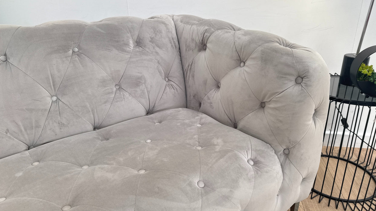 Sofology The Alchemist 3 Seater Fabric Sofa in Plush Silver