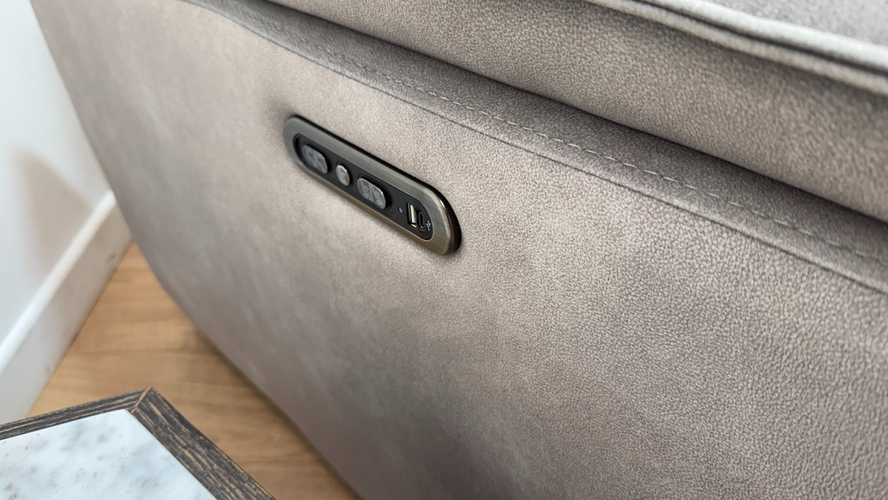 Sofology Hugo Fabric 2.5 Seater Power Recliner/Headrest in Lifestyle Flecked Stone