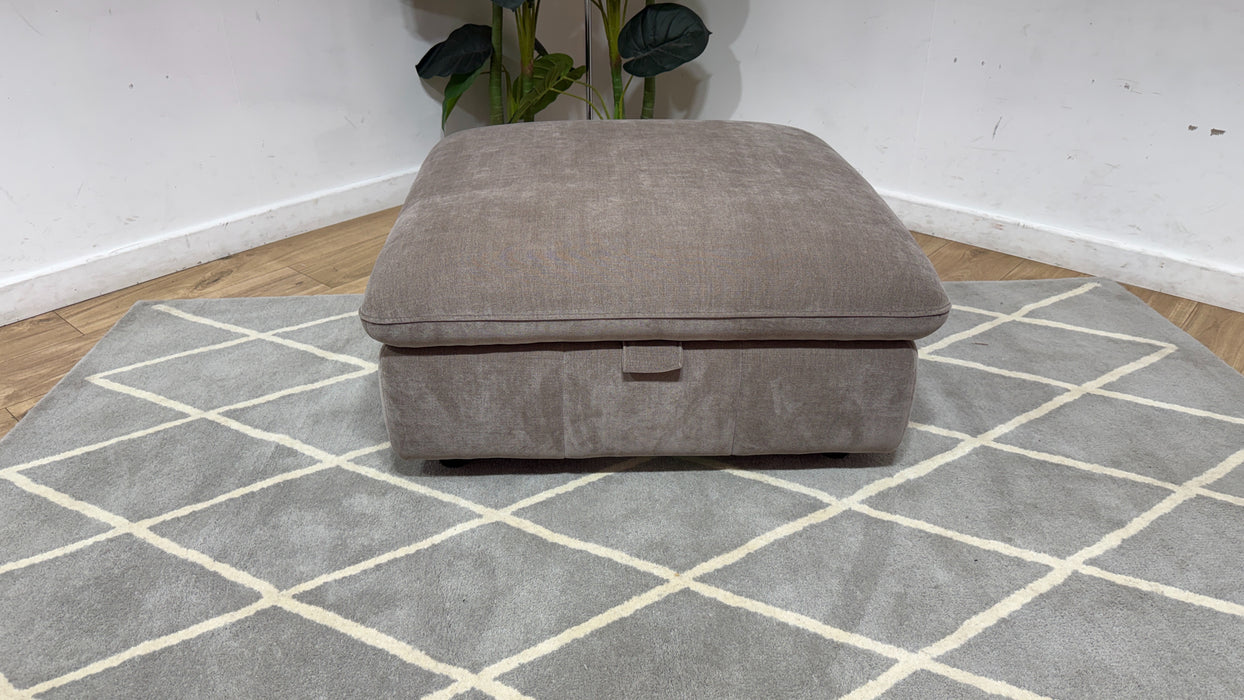 Sofology Empress Fabric Designer Footstool in Relaxed Chenille Nutmeg