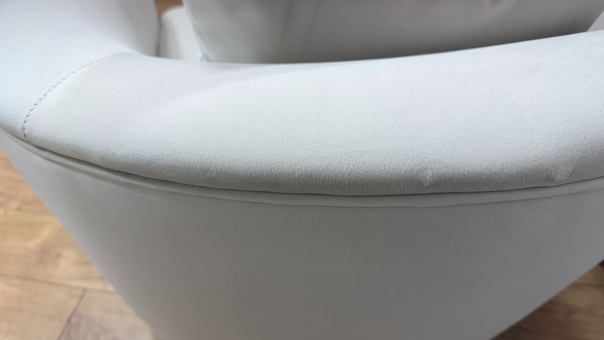 Sofology Oscar Fabric Swivel Chair in Super Matt Velvet Ecru Mix