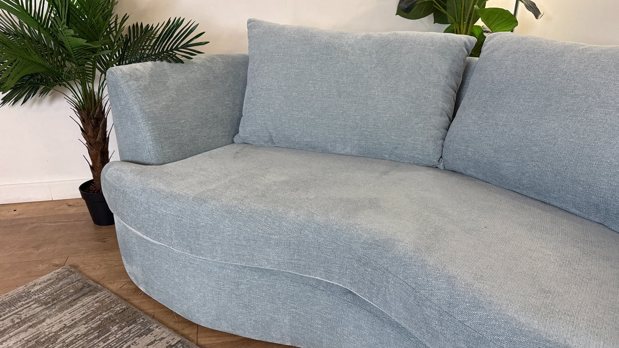 Sofology The Chloe 3 Seater Fabric Sofa in Linen Look Chenille Sky Mix