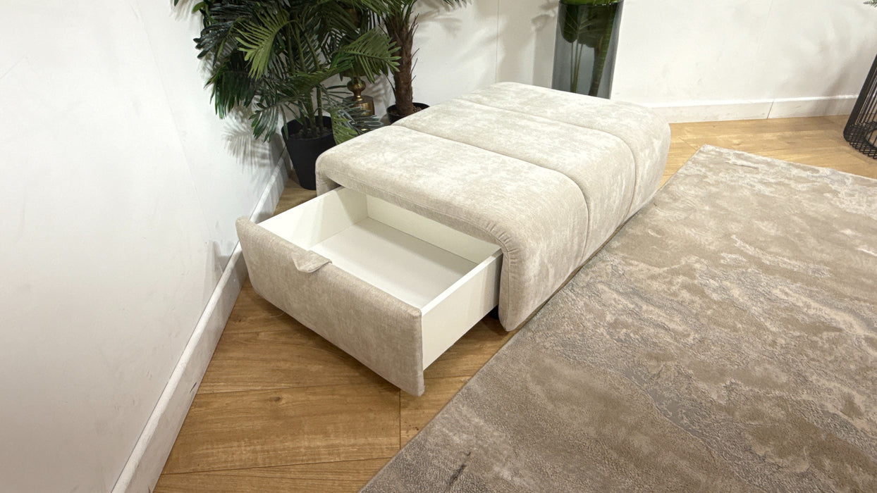 Sofology Waldorf Fabric Storage Footstool in Soft Chenille Linen