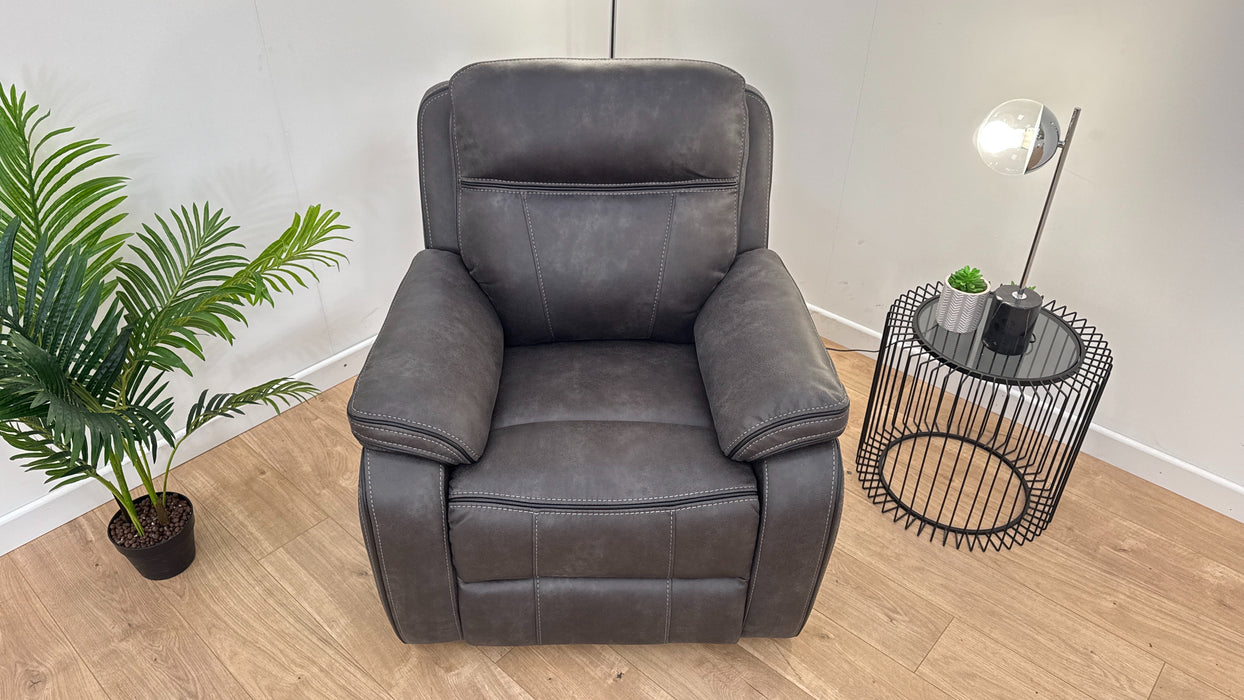 Vinson 1 Seater - Fabric Power Reclining Chair - Graphite