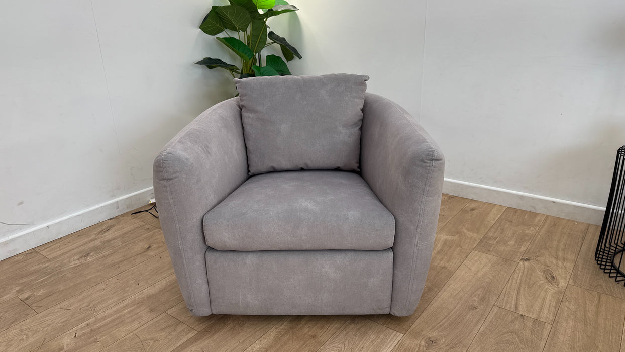 Sofology Marvella Fabric Swivel Chair in Stone