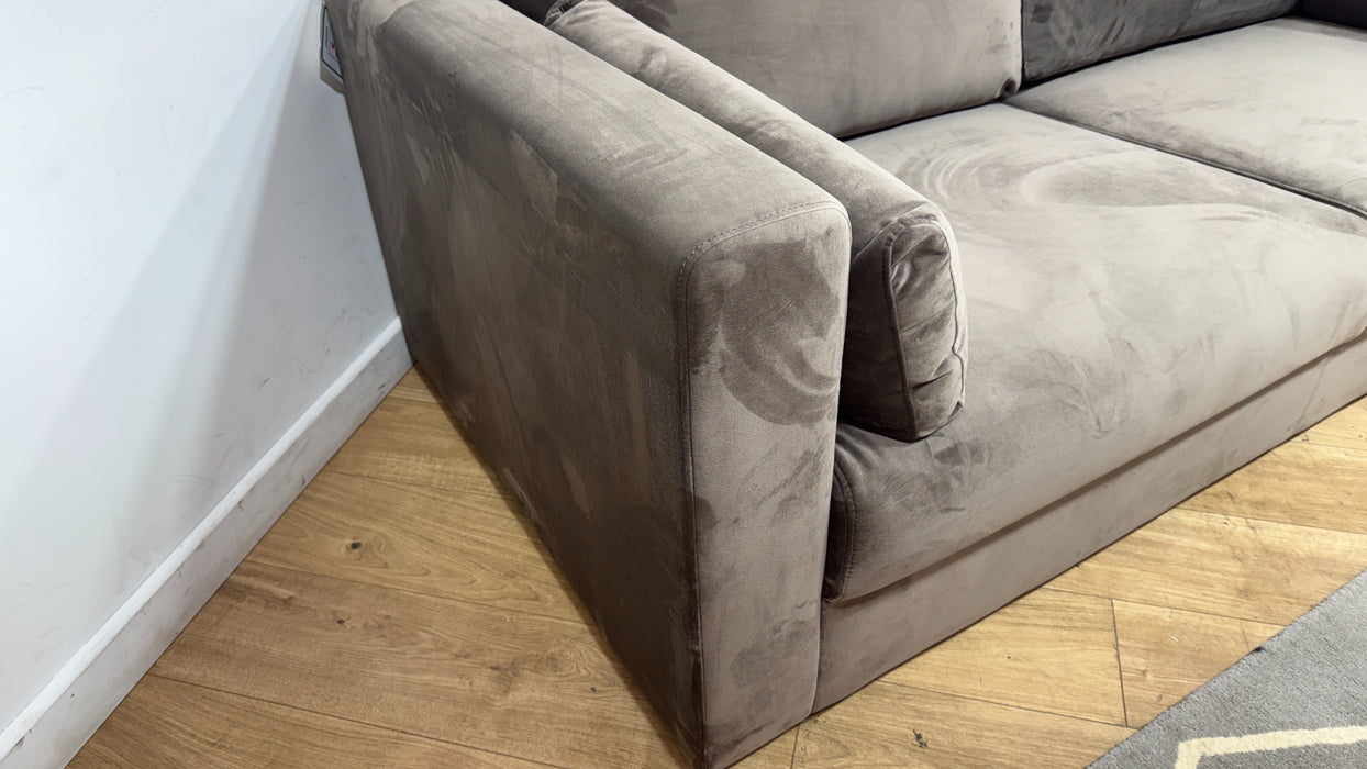 Sofology Strand Fabric 4 Seater in Matt Velvet Mole