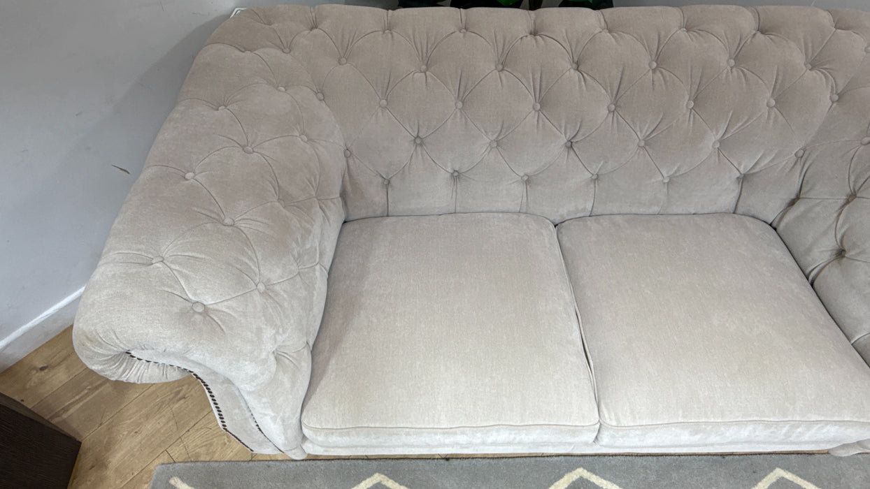 Sofology Darcy Fabric 2 Seater with Studs in Relaxed Chenille Cotton