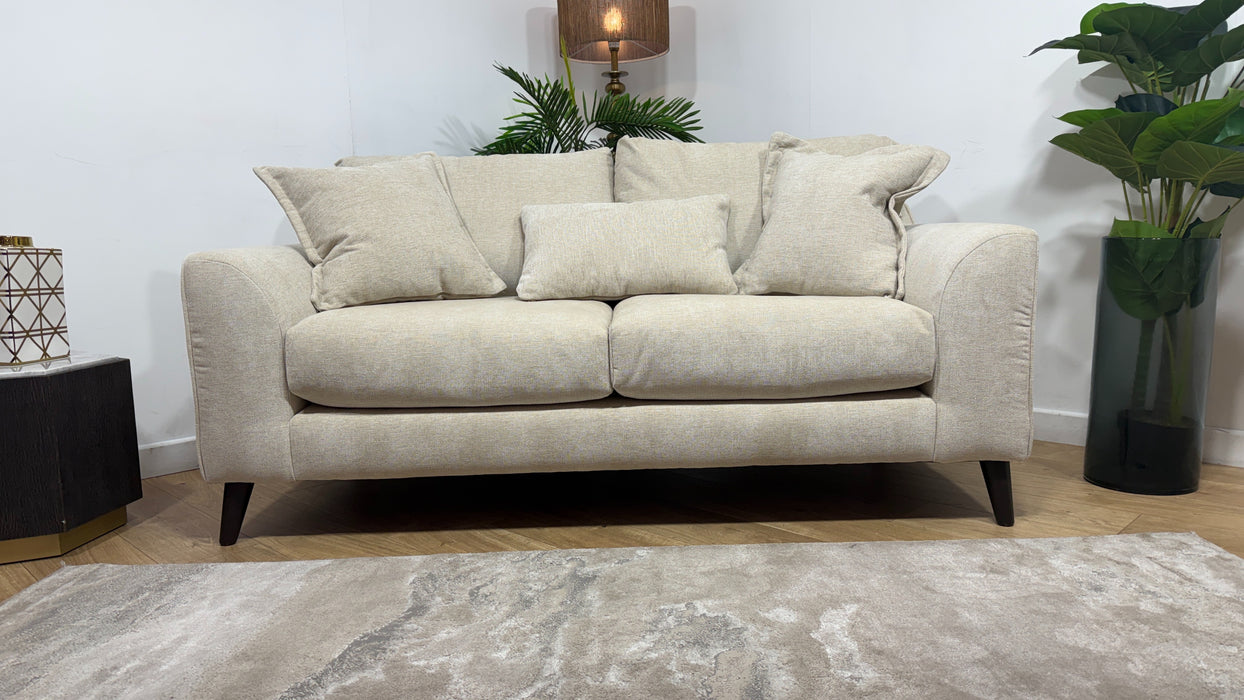 Sofology Mayfair Fabric 2 Seater Feather Flex Seats in Linen Look Chenille Natural
