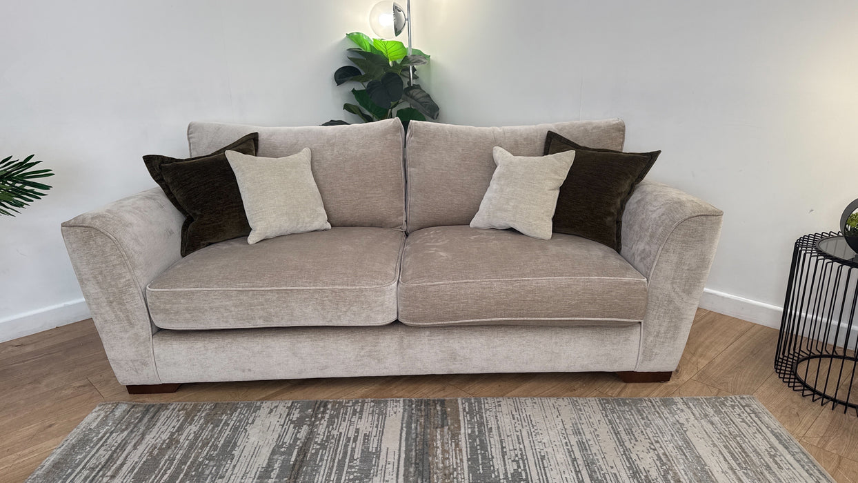 Sofology The Newbury Fabric 3 Seater in Luxury Deep Pile Chenille Truffle