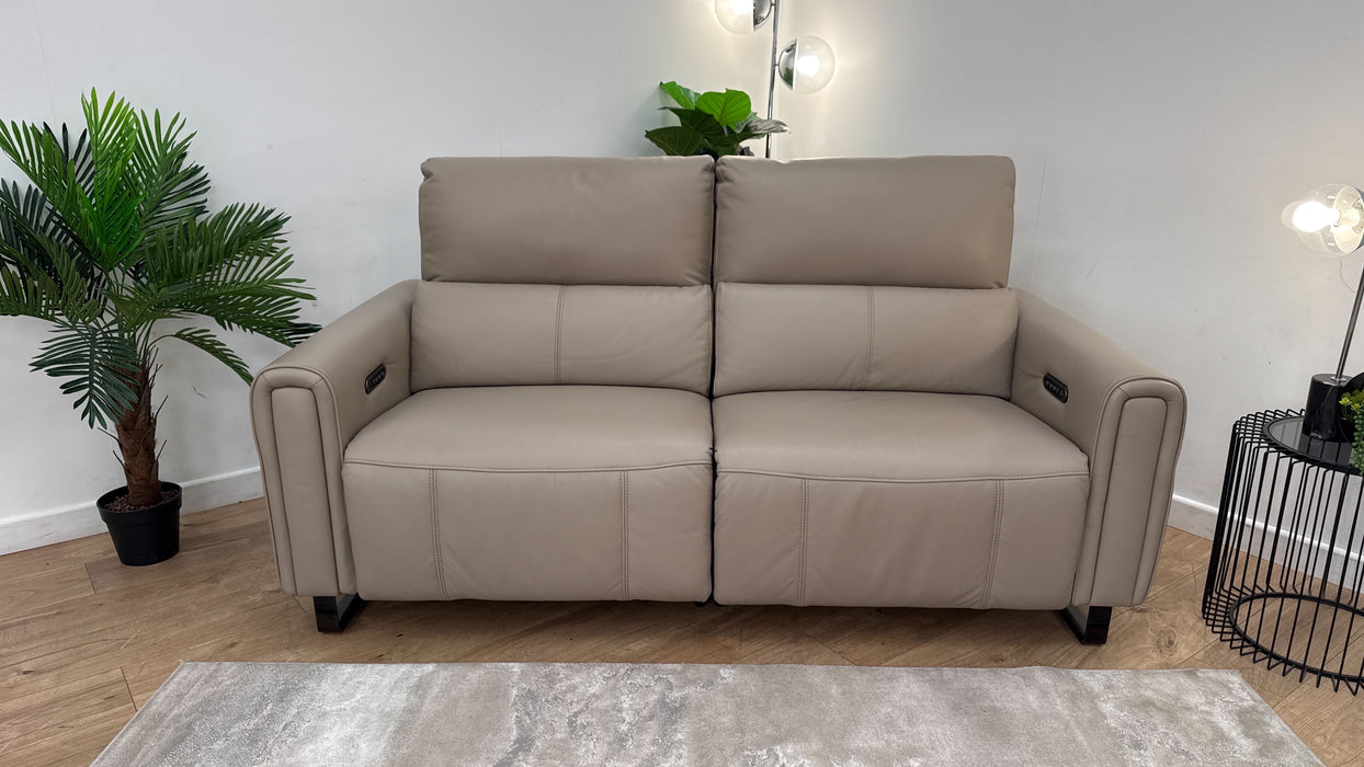 Sofology Ravello 2.5 Reclining Leather Sofa in Trusty Embossed Stone
