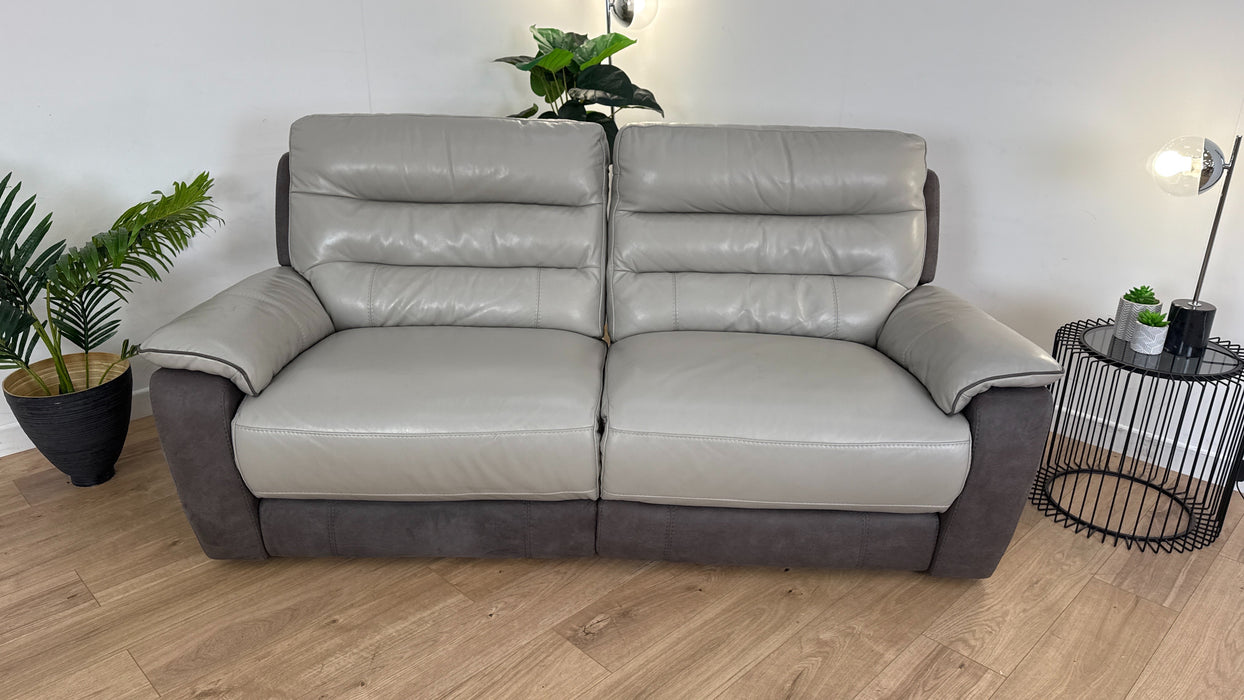 Maloney 3 Seater Fabric/Leather Power Recliner