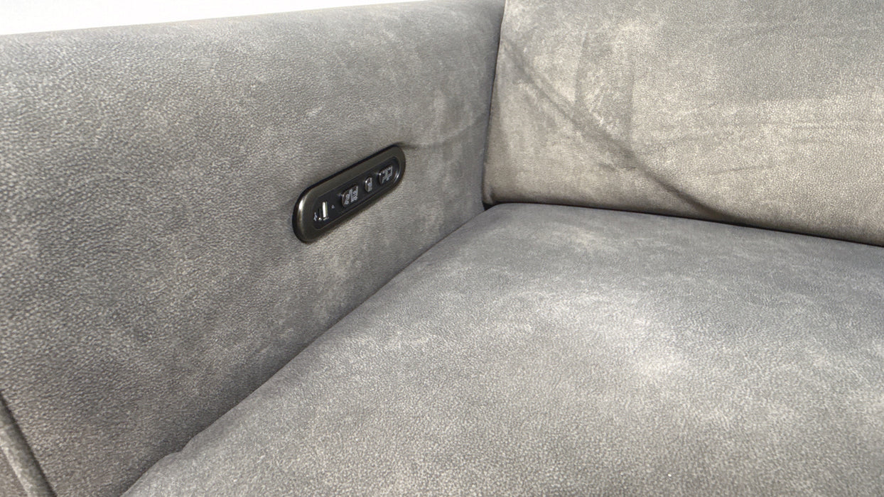 Sofology Ravello Fabric 3 Seater Power Recliner/Headrest in Lifestyle Flecked Mocha