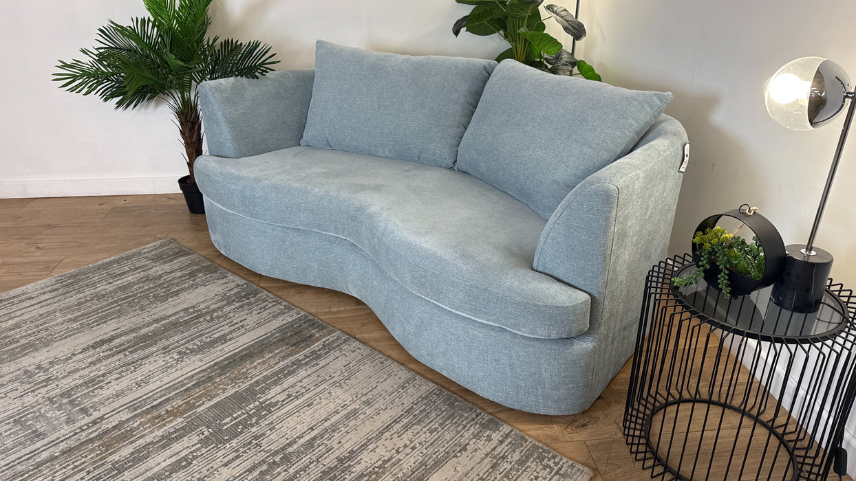 Sofology The Chloe 3 Seater Fabric Sofa in Linen Look Chenille Sky Mix