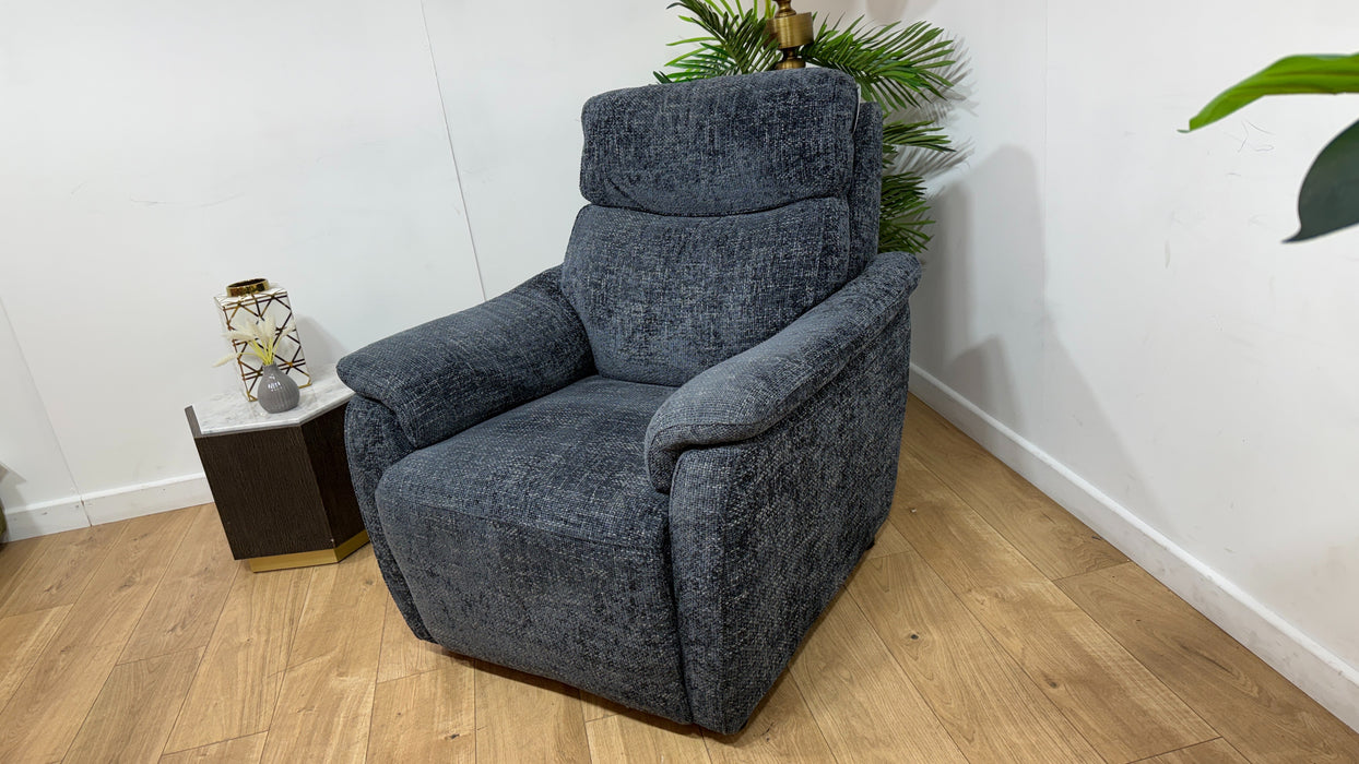 Sofology Parker Fabric Chair in Hopsack Chenille Midnight