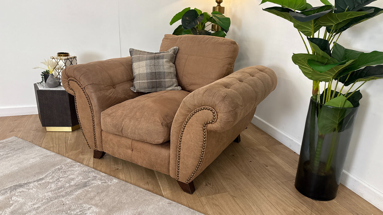 DFS The Alaska Fabric Chair in Brown Combination