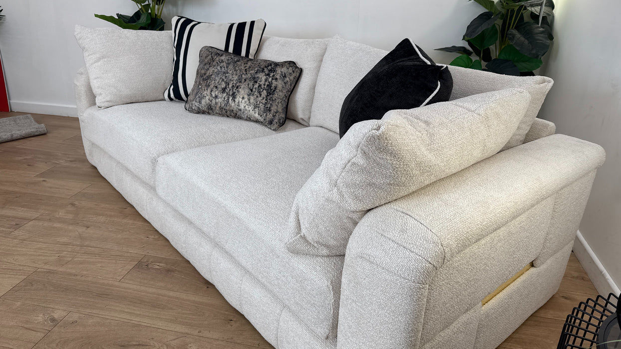 Sofology The Westwood 4 Seater Gold Trim in Soft Boucle Ecru