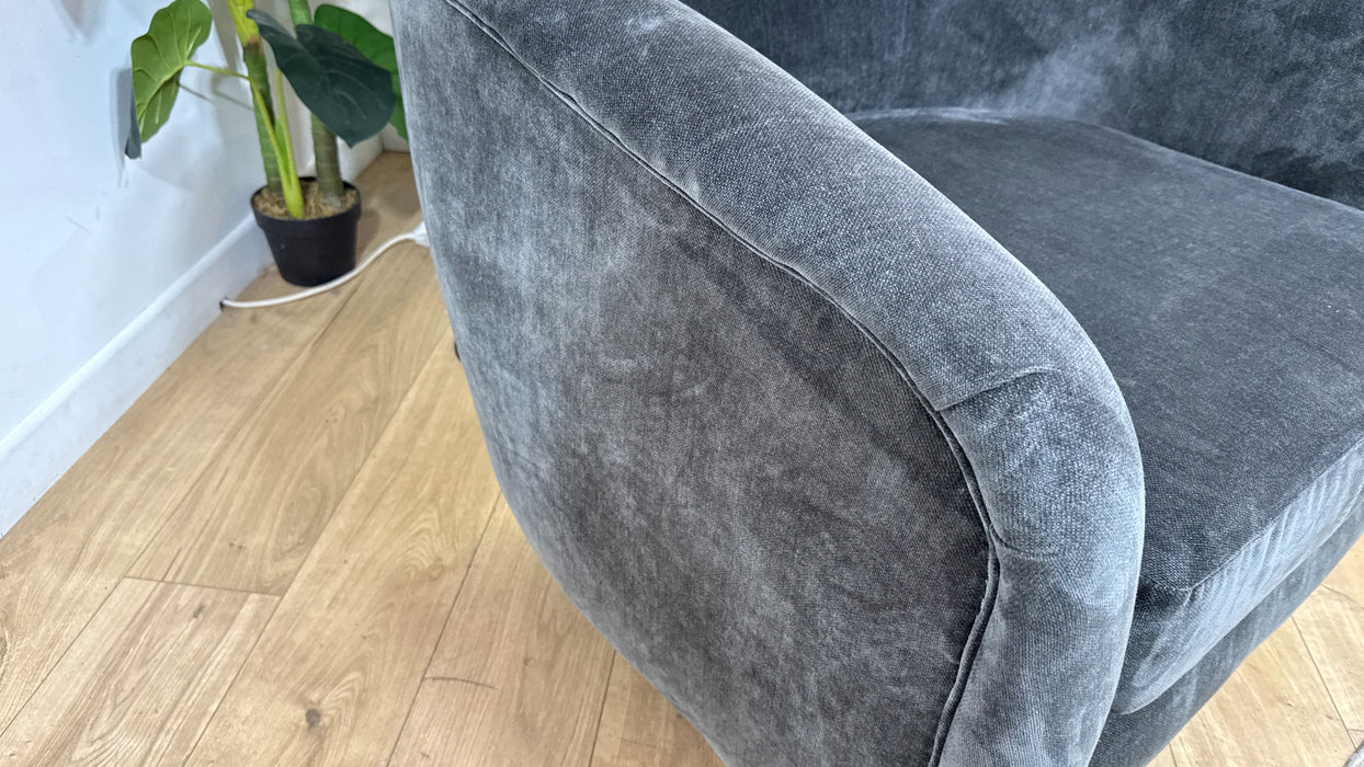 Sofology Oscar Fabric Accent Chair in  Fine Textured Chenille Charcoal Mix