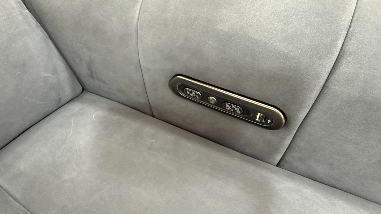 Sofology The Paramount 2 Seater Console Power Recliner/Headrest in Lifestyle Flecked Fabric Charcoal