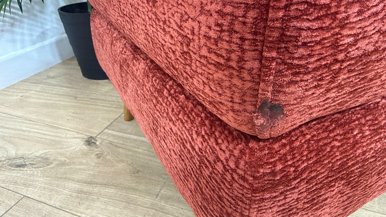 Sofology Hygge Fabric Storage Footstool in Heavy Textured Chenille Rust