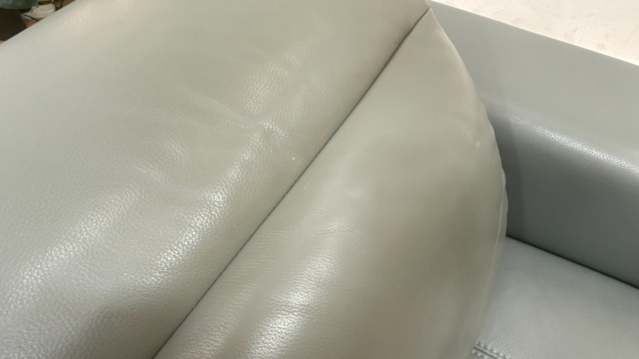 Sofology Marvella Leather Chair Power Recliner/Headrest in Trusty Sheen Leather Granite Teal