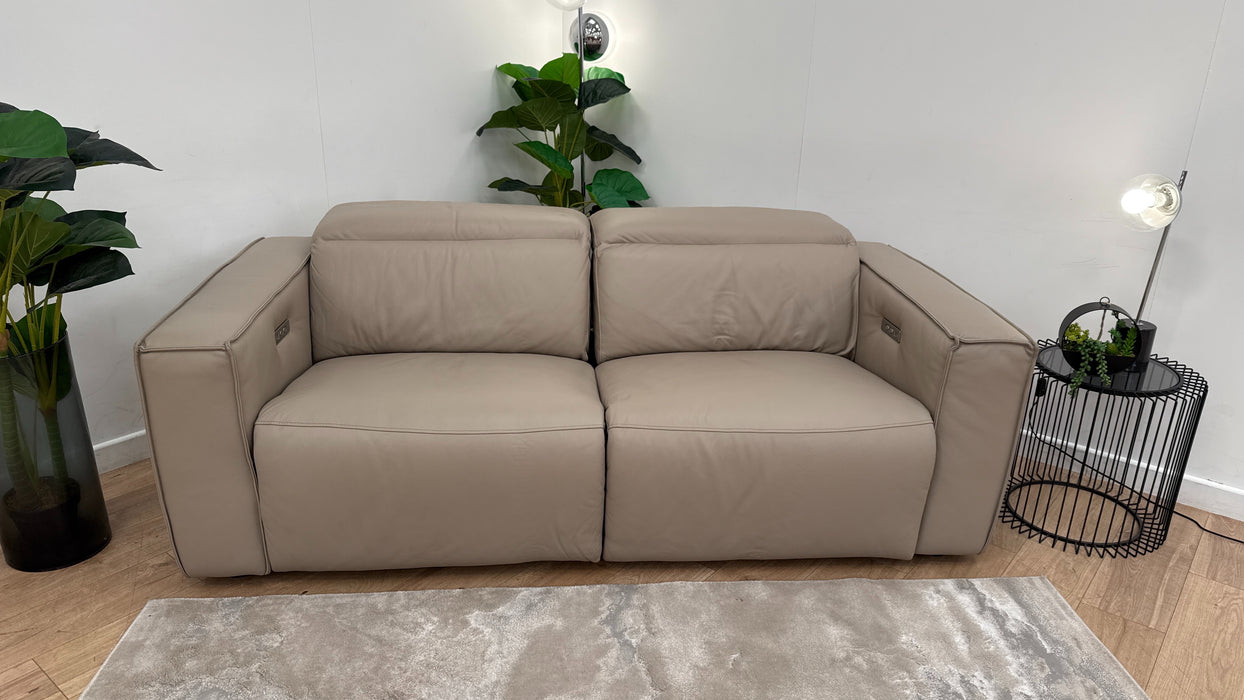 Sofology The Horizon Leather 2.5 Seater Power Recliner/Headrest in Trusty Embossed Stone