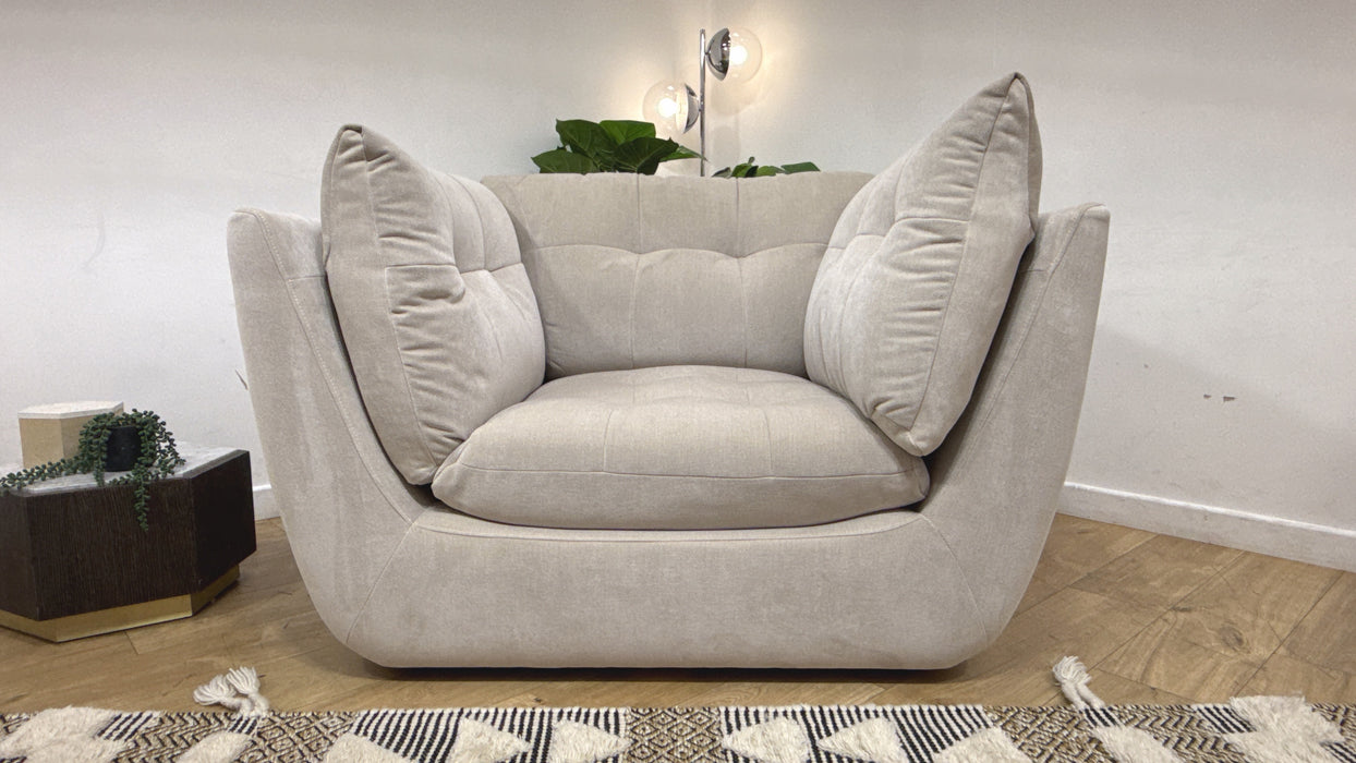 Sofology Cocoon Fabric Loveseat in Relaxed Chenille Cotton