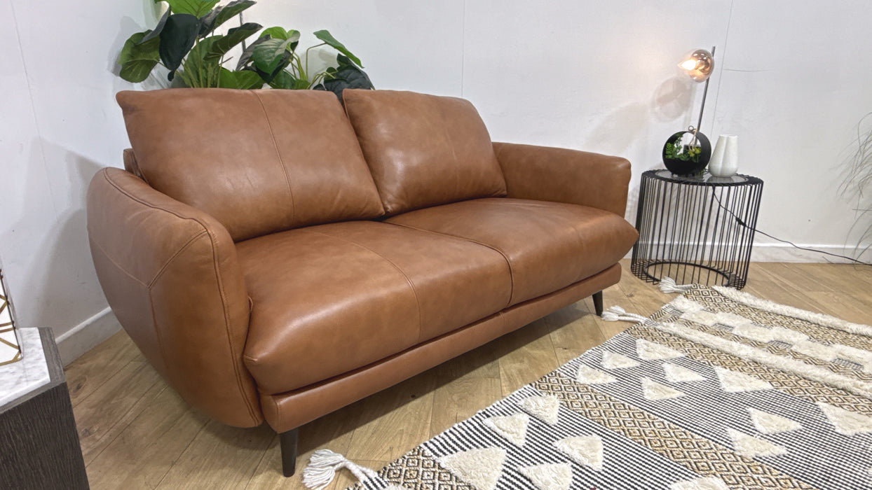 Sofology Adler Leather 2 Seater in Relaxed Soft Tan