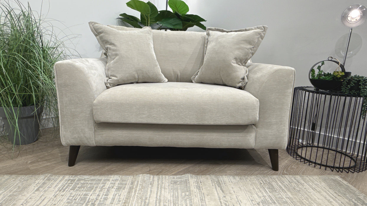 Sofology Mayfair Fabric Loveseat Foam Seat in Soft Chenille Linen