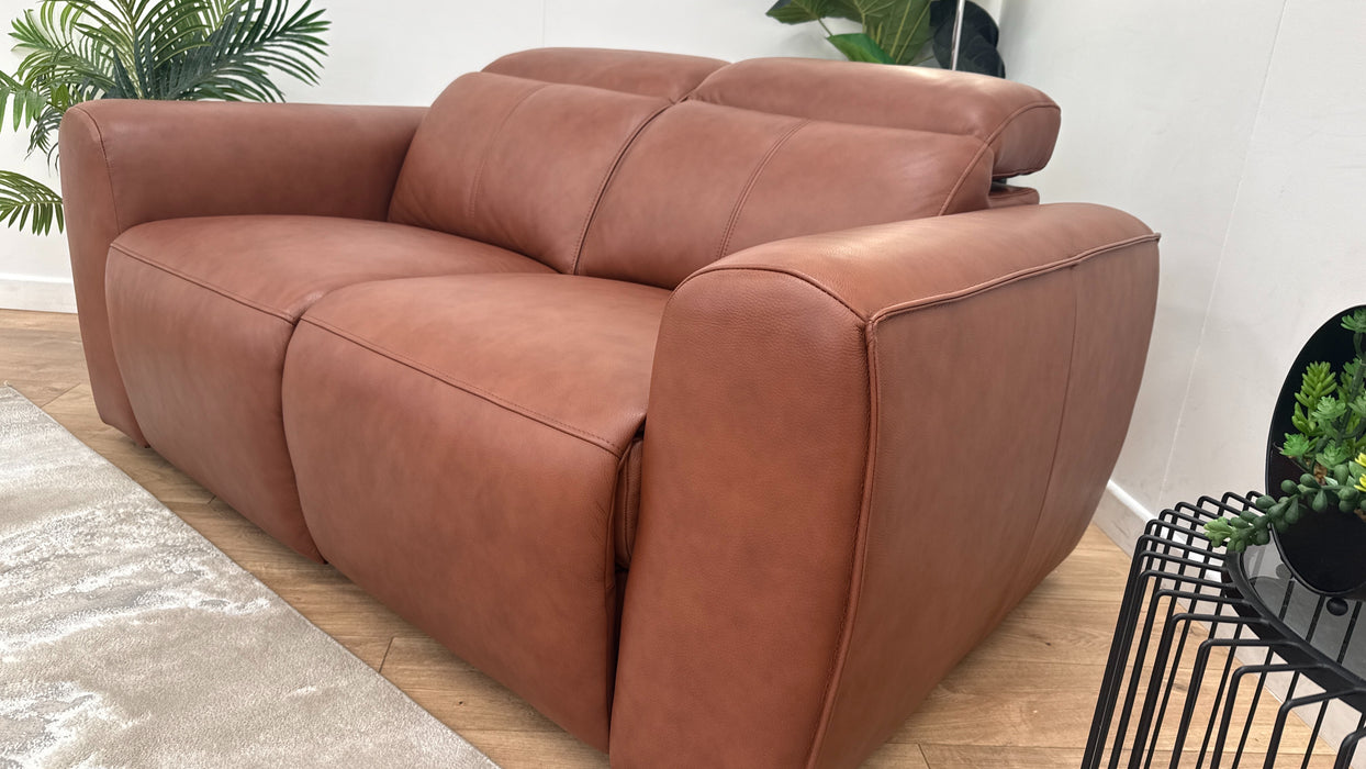 Sofology Bohemia Leather 2 Seater In Cognac