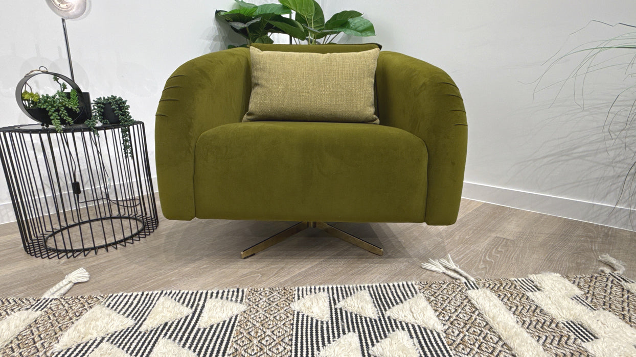 Sofology Eastwood Accent Swivel Chair in Cedar Plush Mix