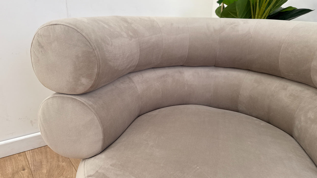 Sofology The Fitzrovia Fabric Accent Chair in Matt Velvet Stone All Over Without Trim