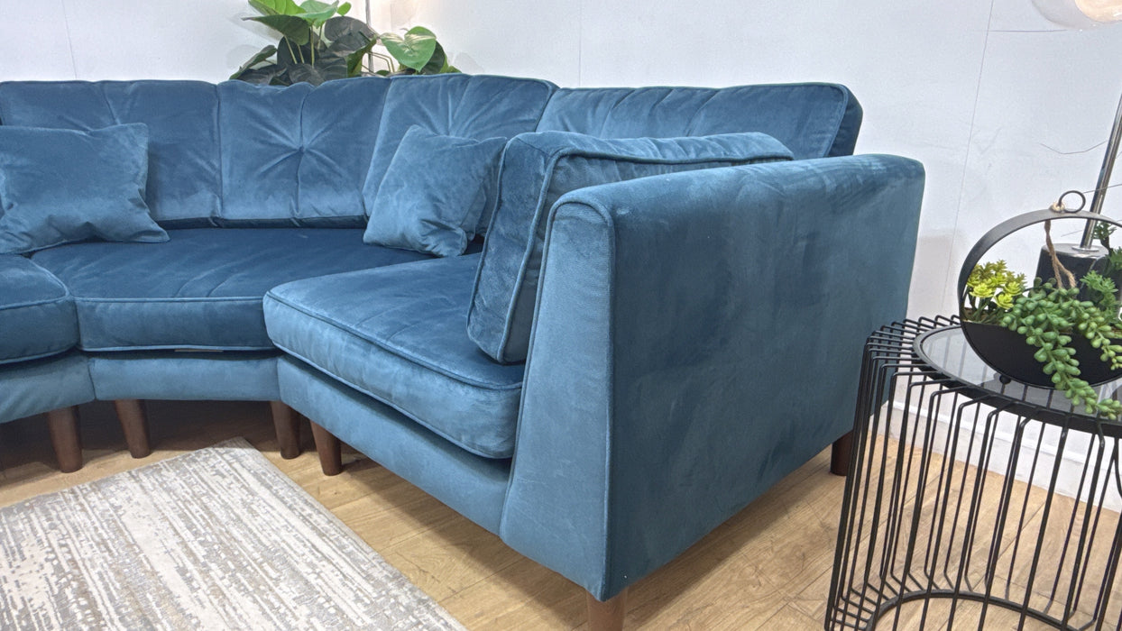 Sofology Cricket Fabric 1 Corner 1 in Teal Velvet