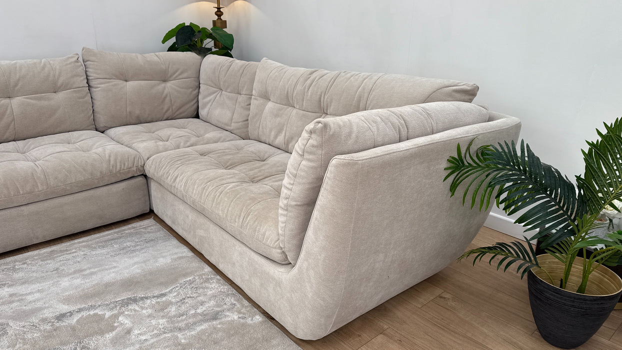 Sofology The Cocoon Fabric 2 Corner 2 in Textured Chenille Stone