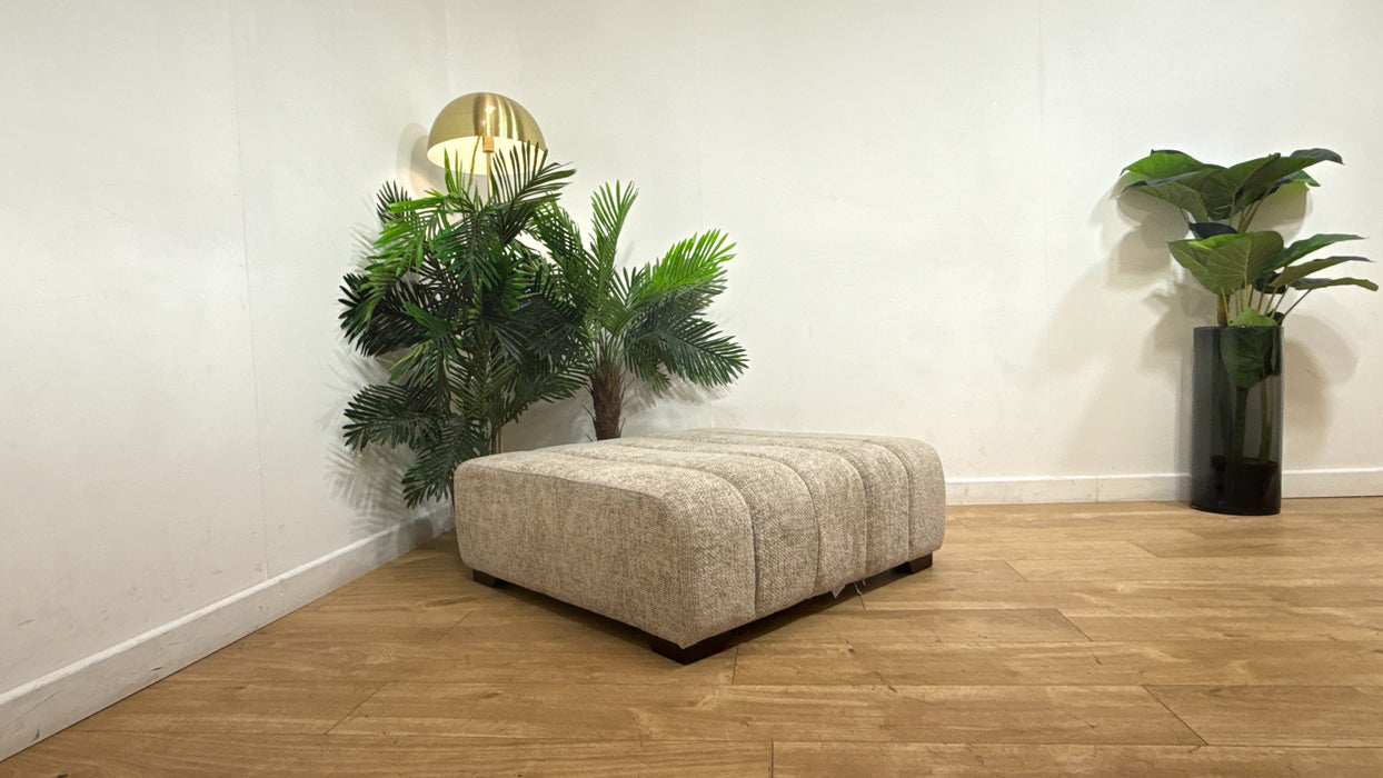 Sofology Downtown Designer Footstool in Basketweave Linen