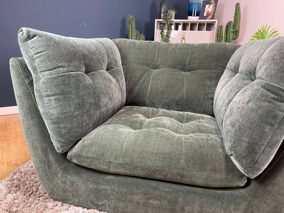 The Cocoon Fabric Loveseat - Chenille Pine (WA2)