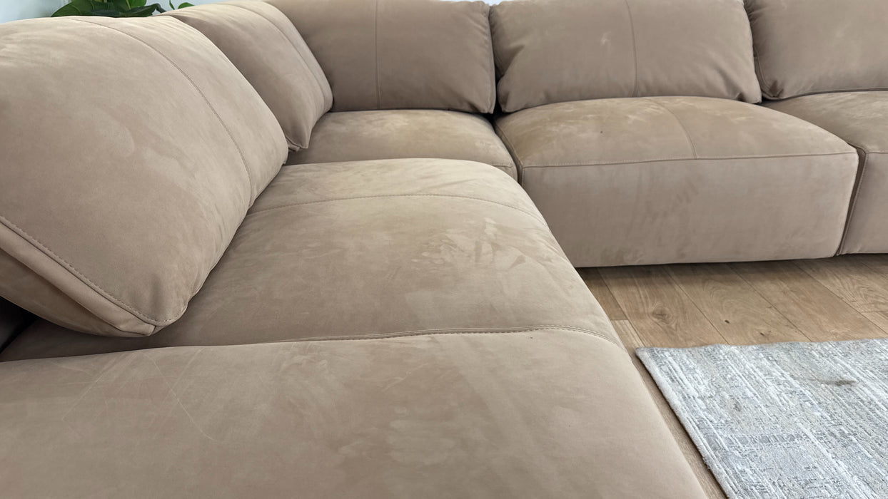 Tessuto 3 Corner 1 Chaise Sofa in Lifestyle Nubuck-Feel Fabric Camel