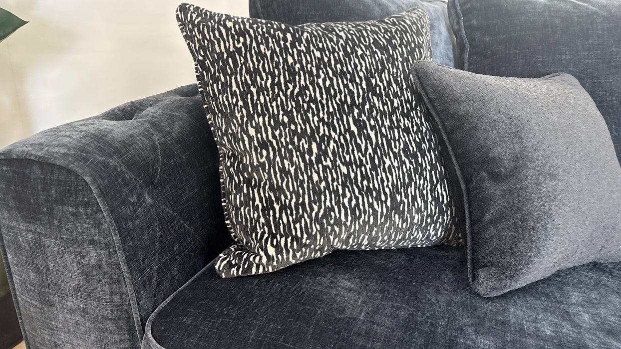 Sofology The Valentina Fabric 4 Seater Split Pillow Back Foam Seats in Luxury Chenille Charcoal