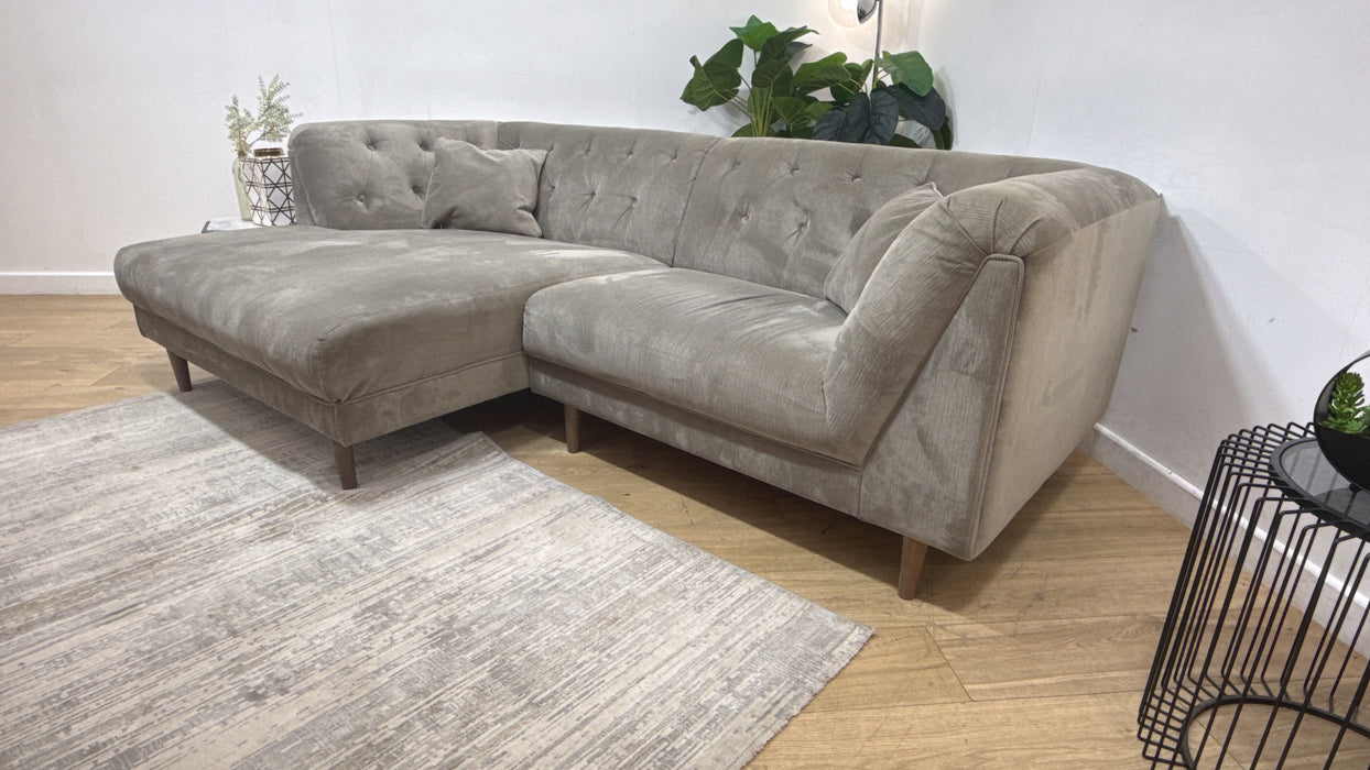 Sofology Bridgerton Fabric Chaise 4 Seater in Vader Mink