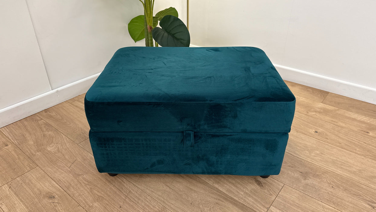 Sofology The Strand Footstool in Matt Velvet Teal
