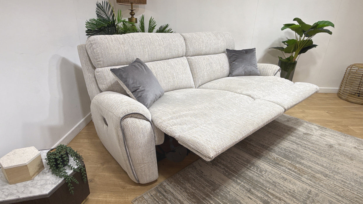 DFS Fabric Pittsburgh 3 Seater Manual Recliner in Sky