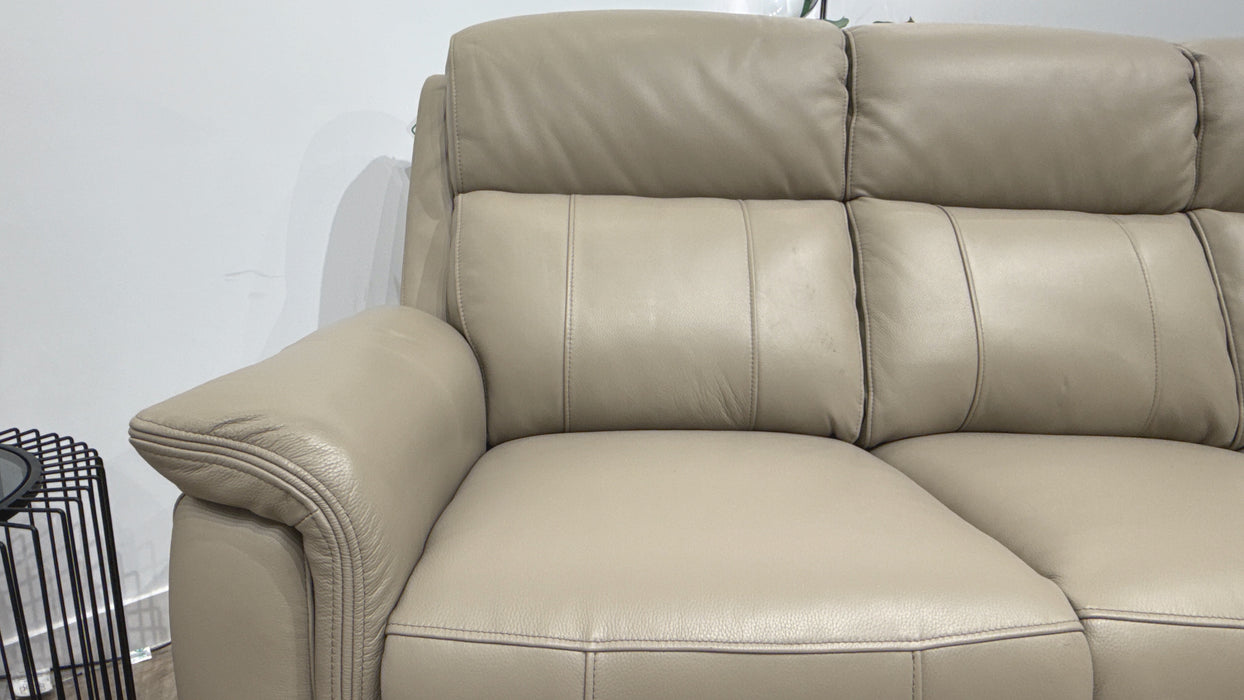 Sofology Bradie Leather 3 Seater in Trusty Embossed Stone