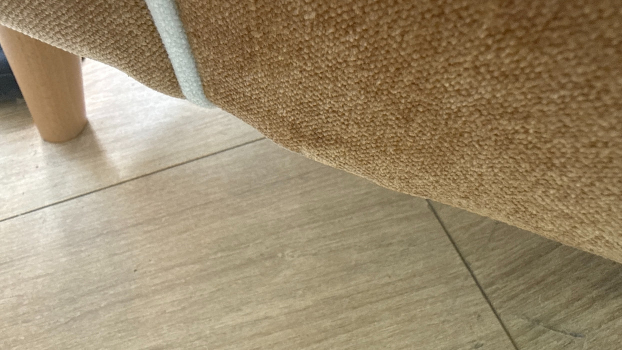 Sofology Remy Fabric Loveseat in Soft Chenille Almond Mix With Natural Contrast Piping