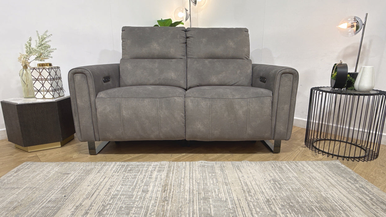 Sofology Ravello Fabric 2 Seater Power Recliner in Lifestyle Flecked Mocha