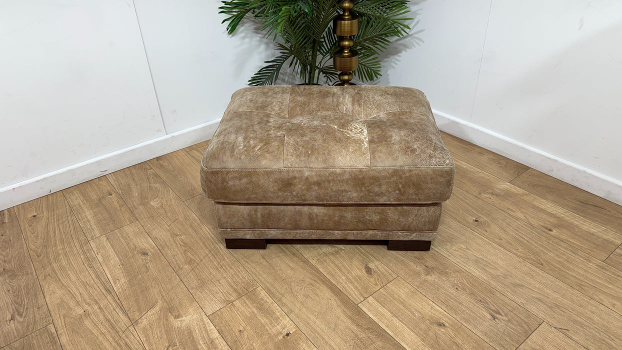 Sofology Huntsman Leather Footstool in Utah Blonde