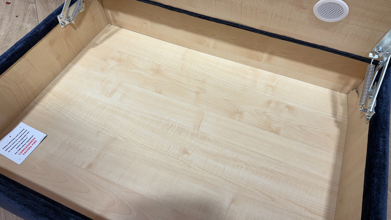 Sofology Newbury Fabric Storage Footstool in Luxury Deep Pile Chenille Denim